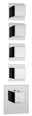 Термостат для ванны и душа Bossini Outlets (Z032208.030) с отдельными панелями, квадратная рукоятка